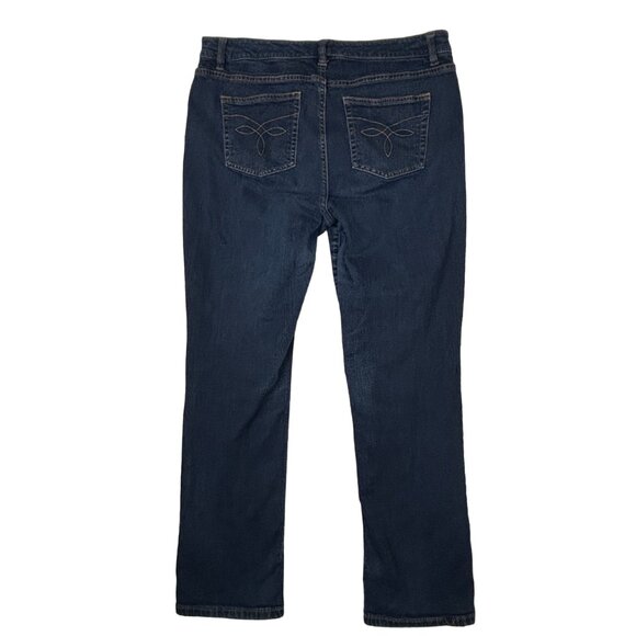 Chaps Jeans Womens 10 (30x28) Daniella Curvy Fit Straight Blue Stretch Denim - Picture 2 of 14